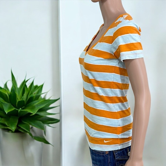 Nike The Athletic Dept. Orange & Gray Striped Tee - Picture 5 of 15